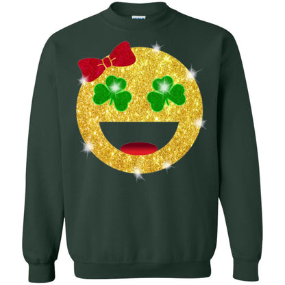 Happy Gold Blink Emoji Saint Patrick's Day T-shirt Forest Green