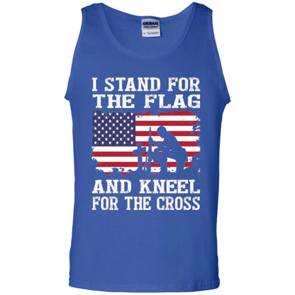 Miiitary T-shirt Stand For The Flag And Kneel For The Cross Royal