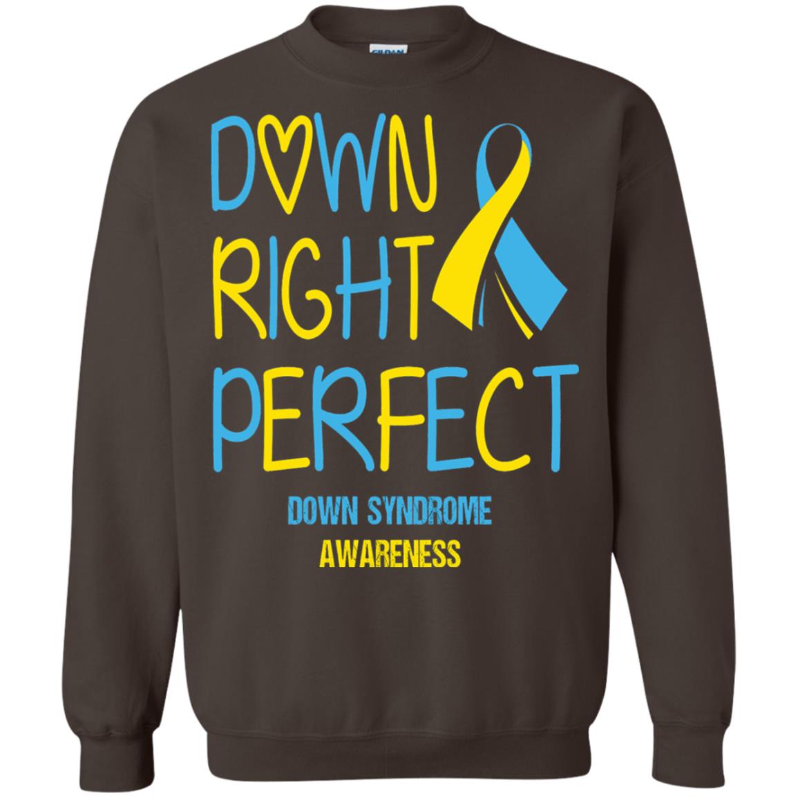 Down Right Perfect Down Syndrome Awareness T-shirt Dark Chocolate