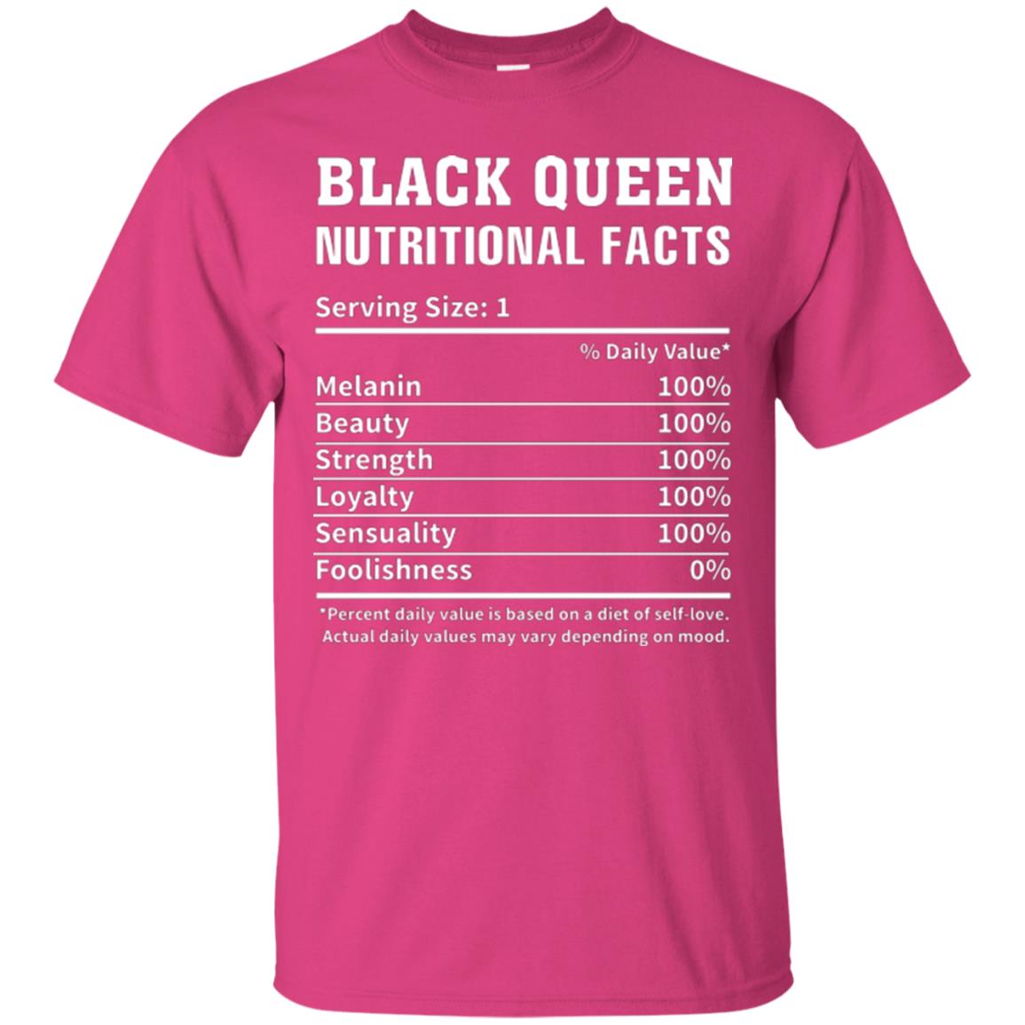 Nubian T-shirt Black Queen Nutritional Facts Heliconia