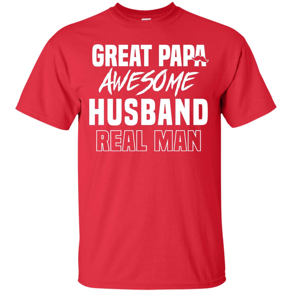 Great Papa Awesome Husband Real Man Father's Day Shirt Red
