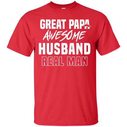Great Papa Awesome Husband Real Man Father's Day Shirt Red