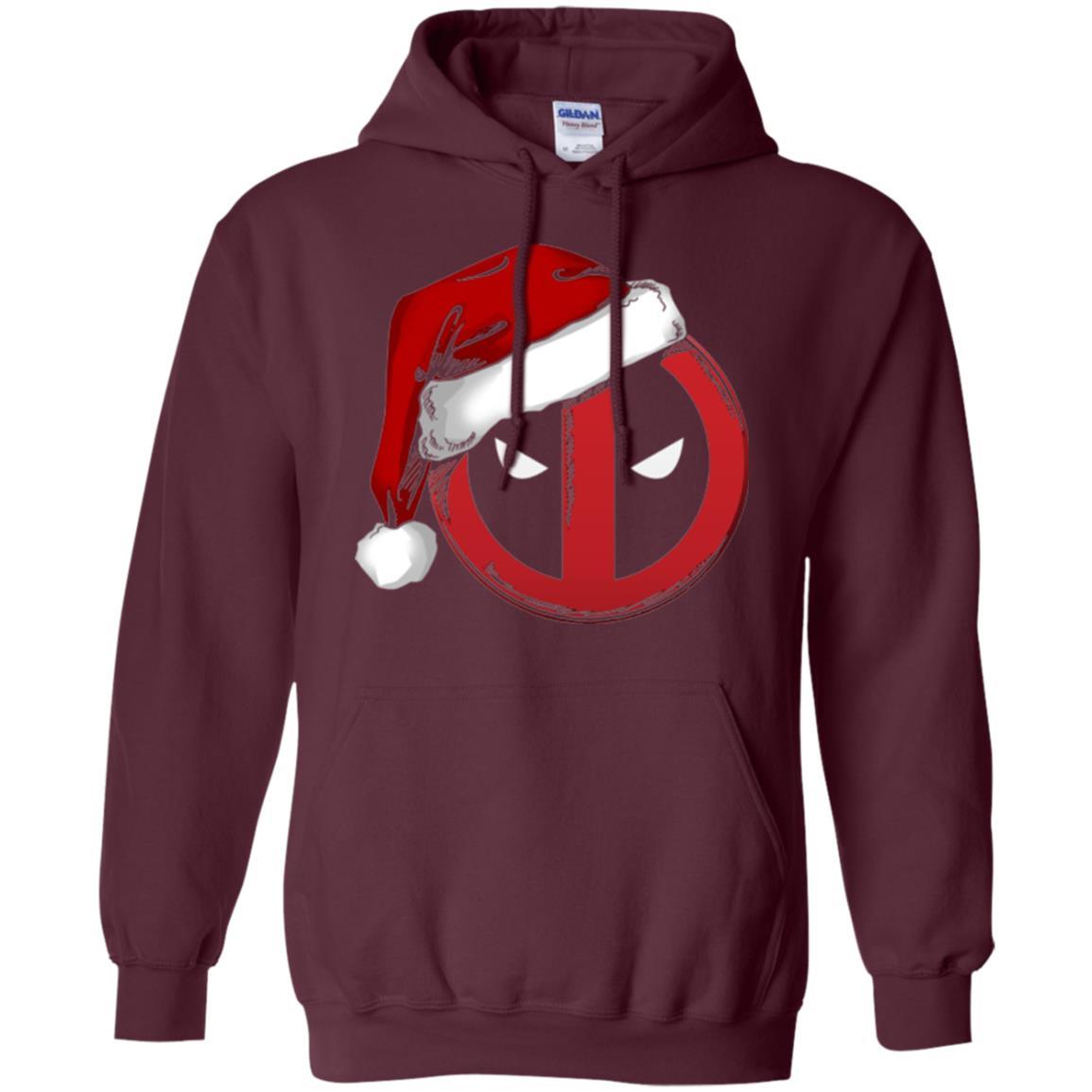 Christmas T-shirt Marvel Deadpool Icon Santa Hat Christmas Graphic Maroon