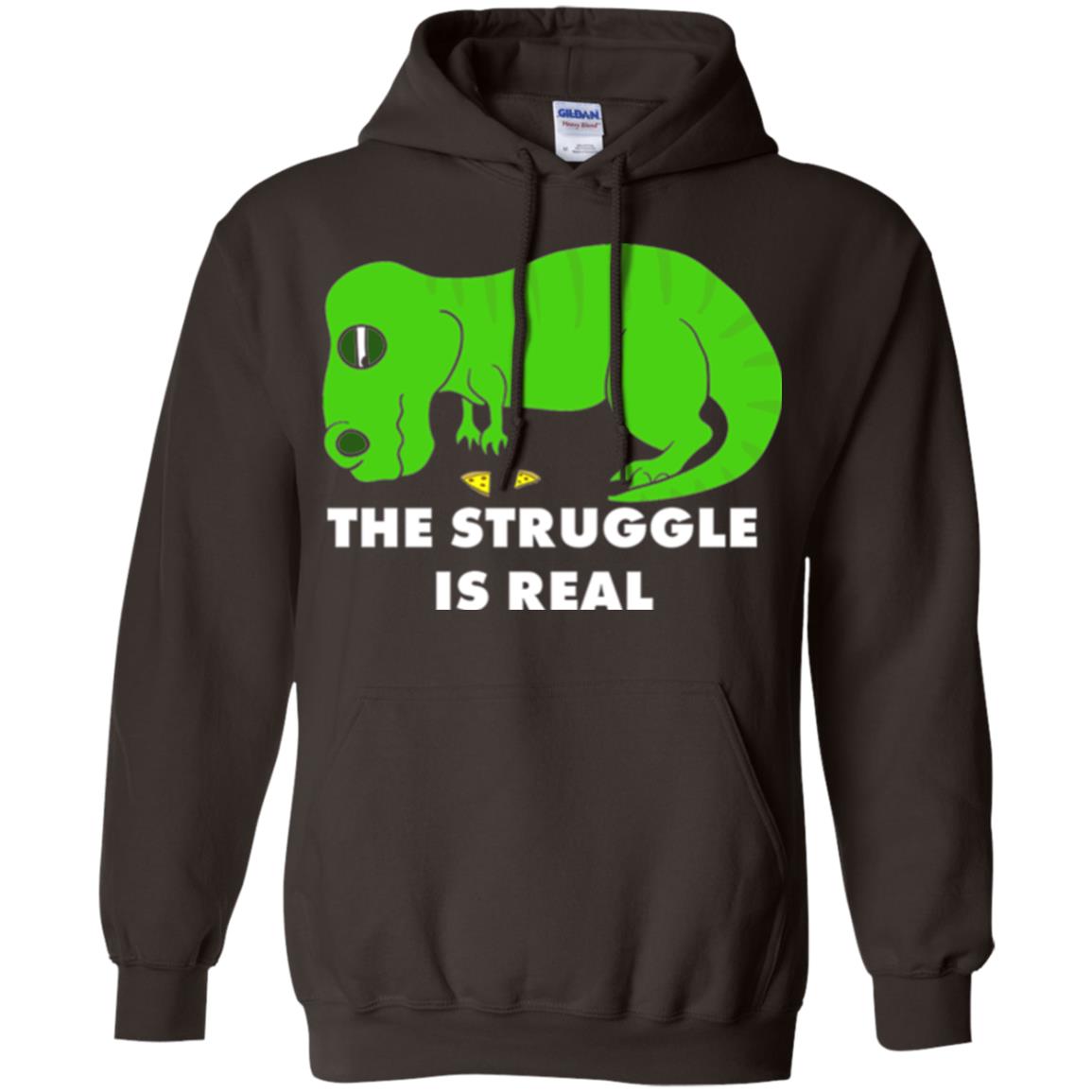 Funny Dinosaus T-shirt The Struggle Is Real Dark Chocolate