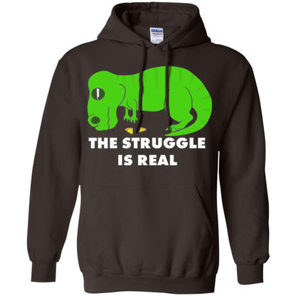 Funny Dinosaus T-shirt The Struggle Is Real Dark Chocolate