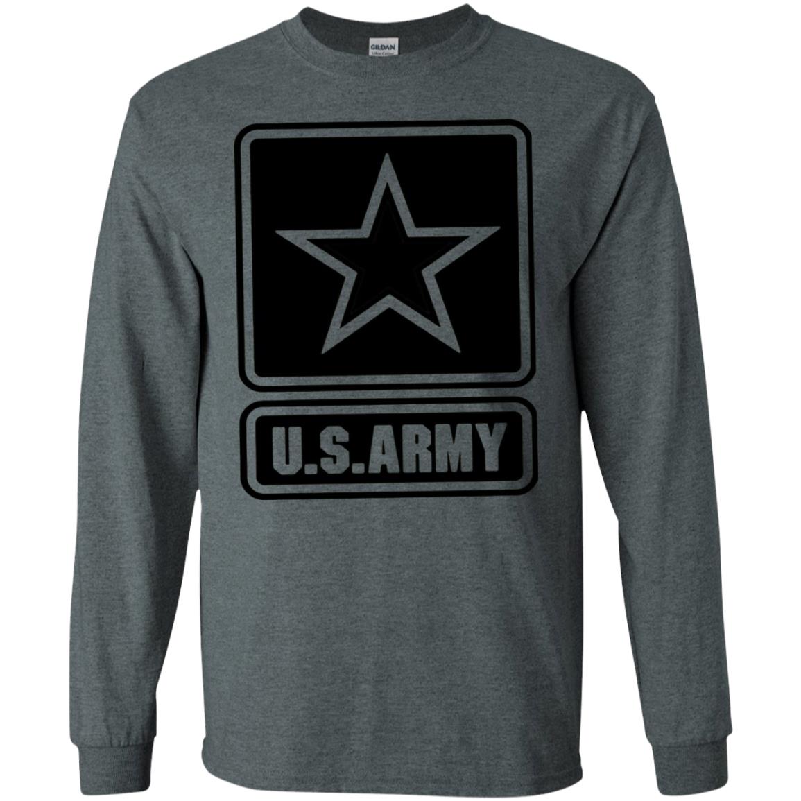 Us Army Black Logo United States Design T-shirt Dark Heather