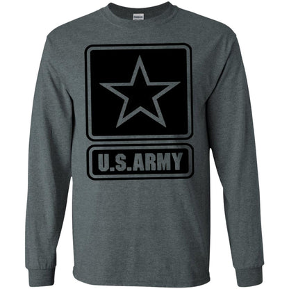 Us Army Black Logo United States Design T-shirt Dark Heather