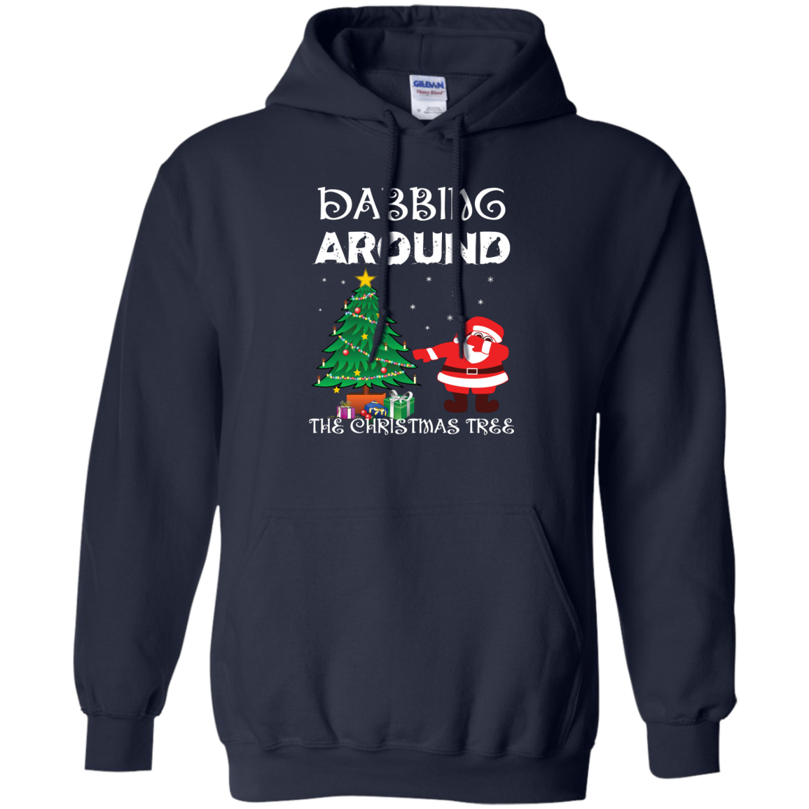 Christmas T-Shirt Dabbing Around The Christmas Tree Navy