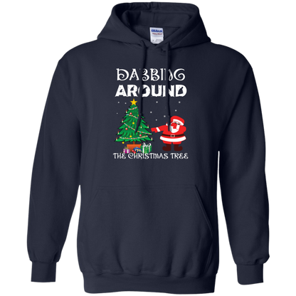 Christmas T-Shirt Dabbing Around The Christmas Tree Navy
