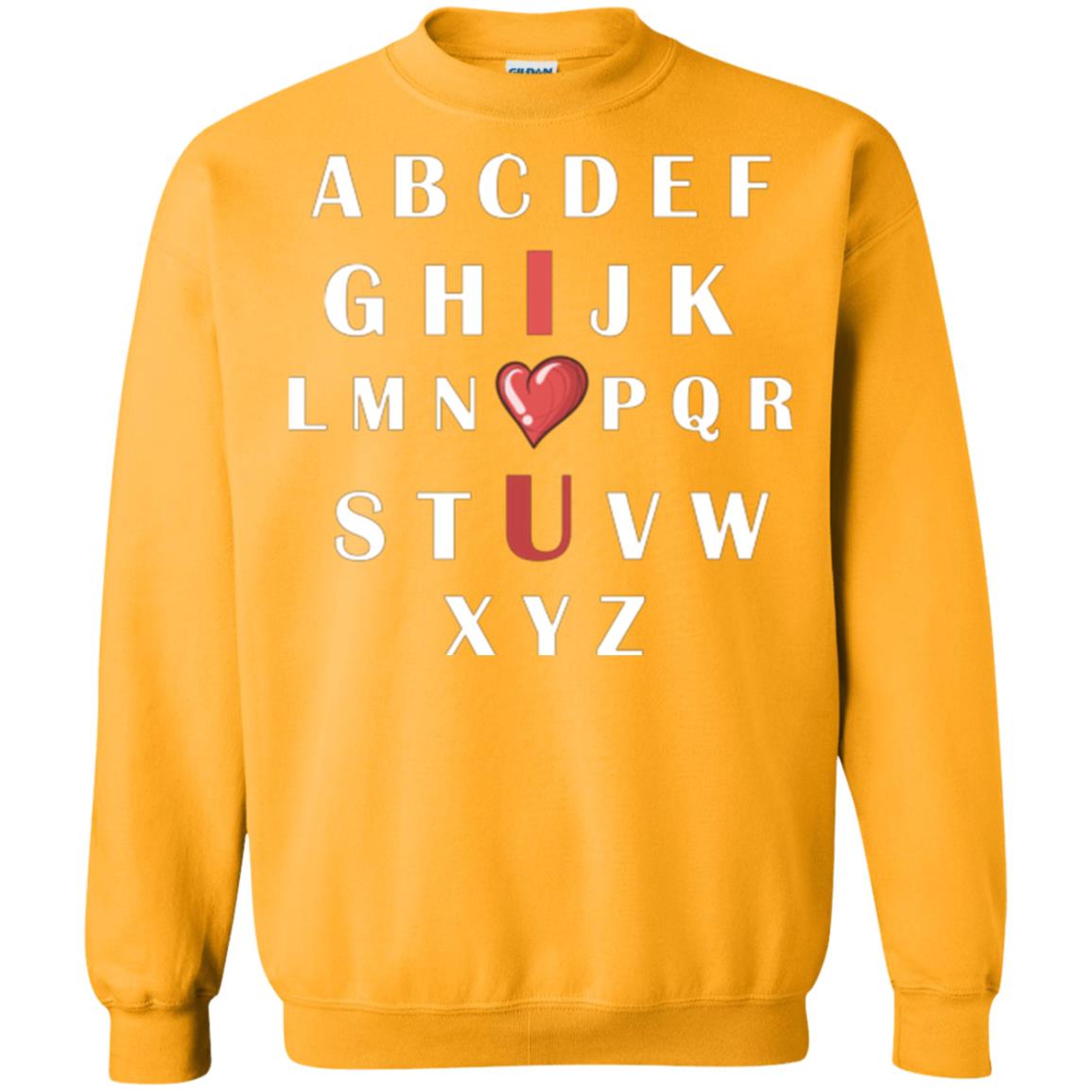 Alphabet I Love You T-shirt Gold