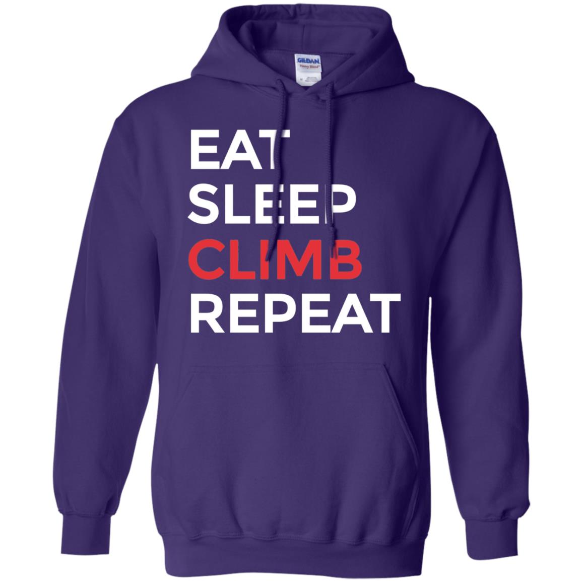 Eat Sleep Climb Repeat Mountain Climber Rock Climbing Shirt Purple
