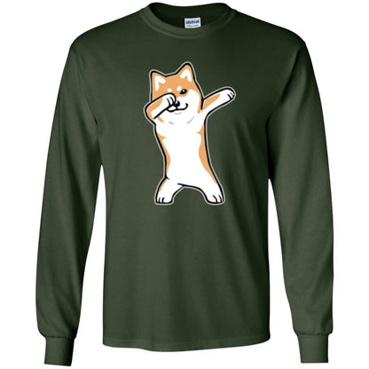 Dog Lover T-shirt Dabbing Shiba Inu Doge Forest Green