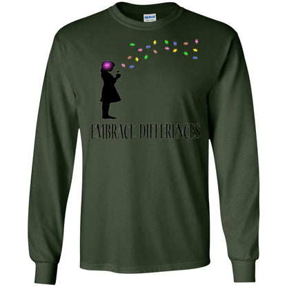 Embrace Differences Shirt Proud Autism Awareness T-shirt Forest Green