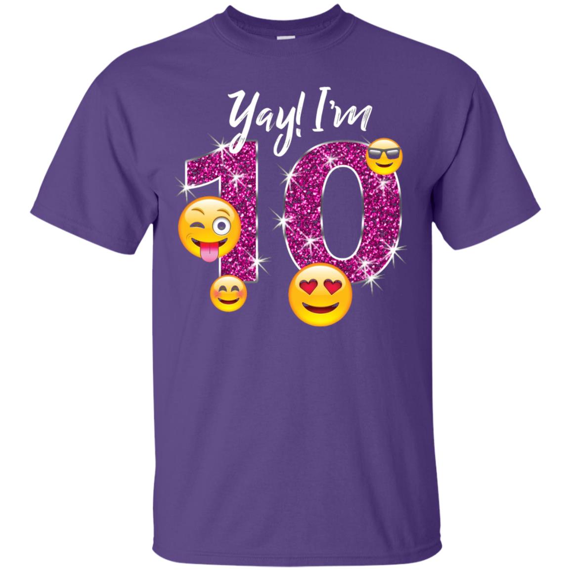 Funny Emoji Birthday 10th Birthday T-shirt Purple