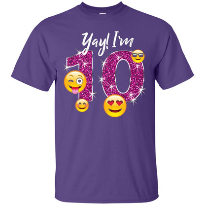 Funny Emoji Birthday 10th Birthday T-shirt Purple