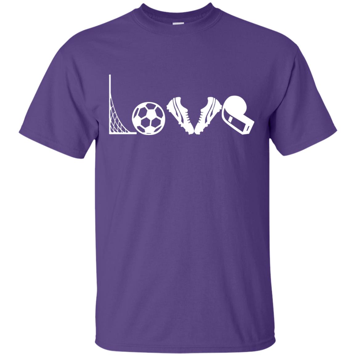 I Love Soccer Funny Soccer Lover T-shirt Purple