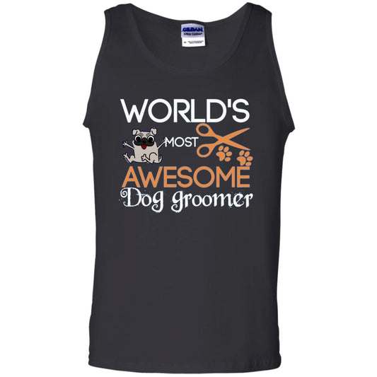 Dogs Lover Shirt World's Most Awesome Dog Groomer Black