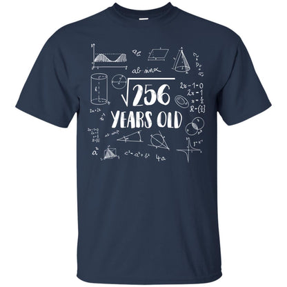 Square Root Of 256 16th Birthday 16 Years Old Math T-shirt Navy