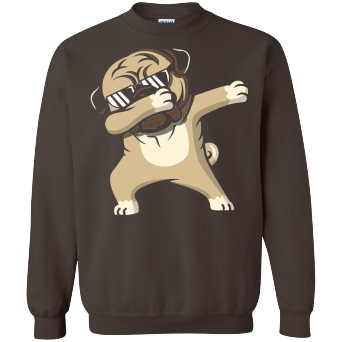 Dog Lover T-shirt Dabbing Pug T-shirt Dark Chocolate