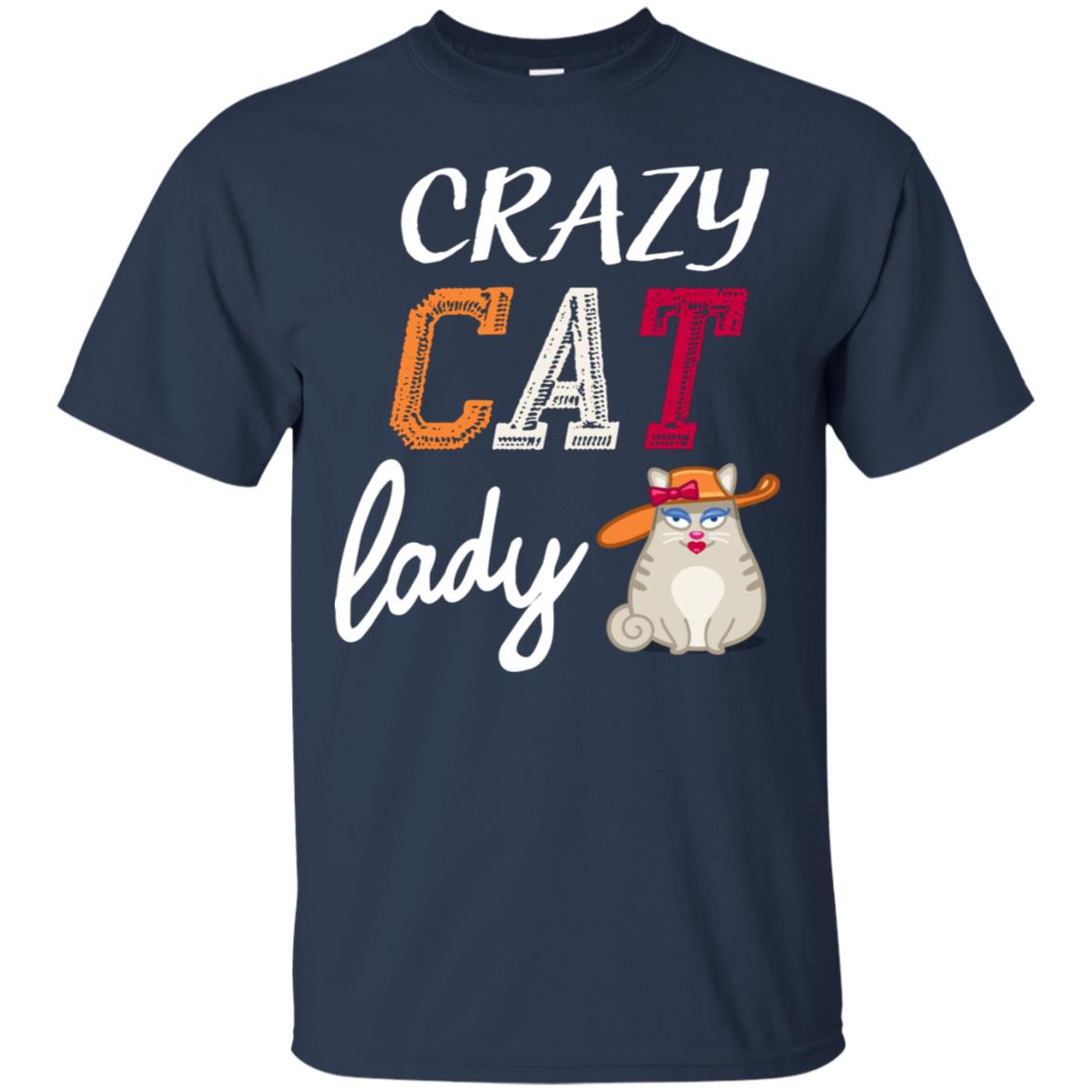 Crazy Cat Lady Chicken Shirt For Girls Womens Navy