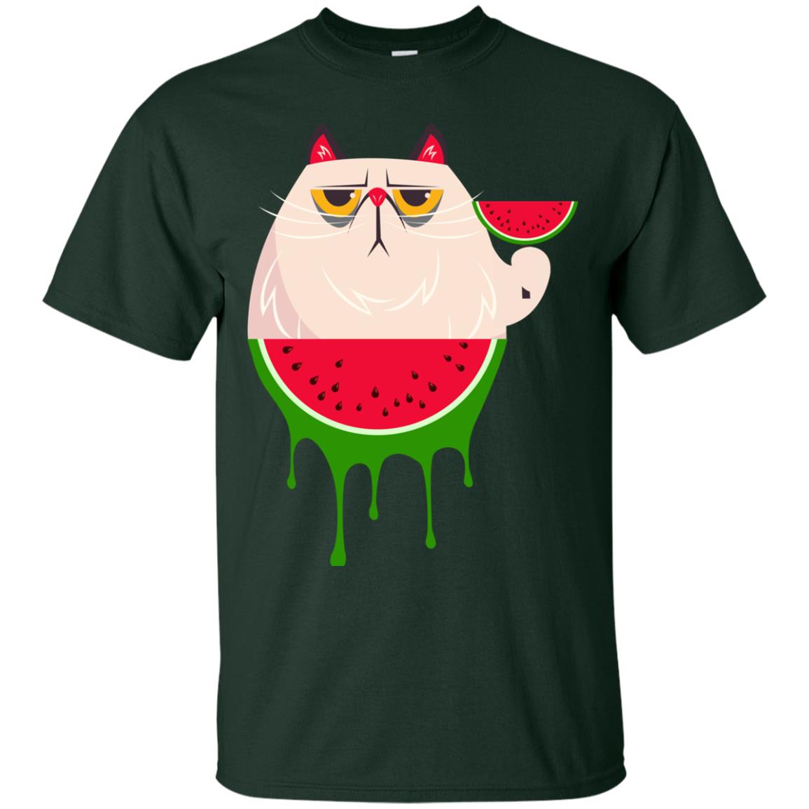 Watermelon Cat Funny Summer Melon Fruit Shirt Forest