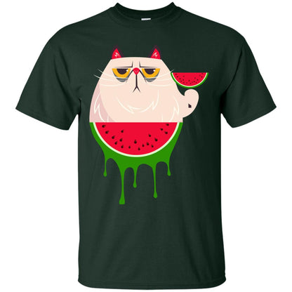 Watermelon Cat Funny Summer Melon Fruit Shirt Forest