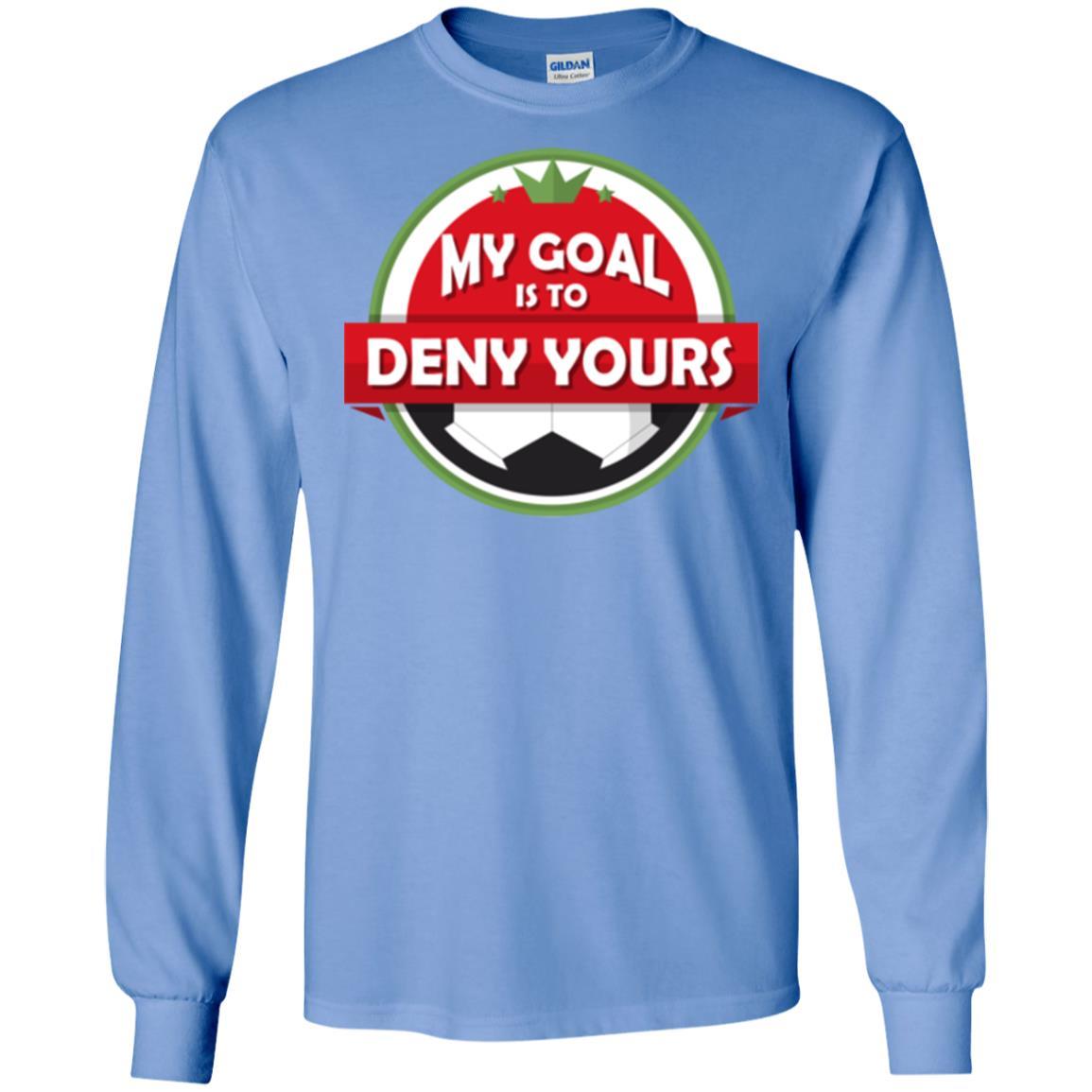 Soccer Christmas T-shirt My Goal Is To Deny Yours Carolina Blue
