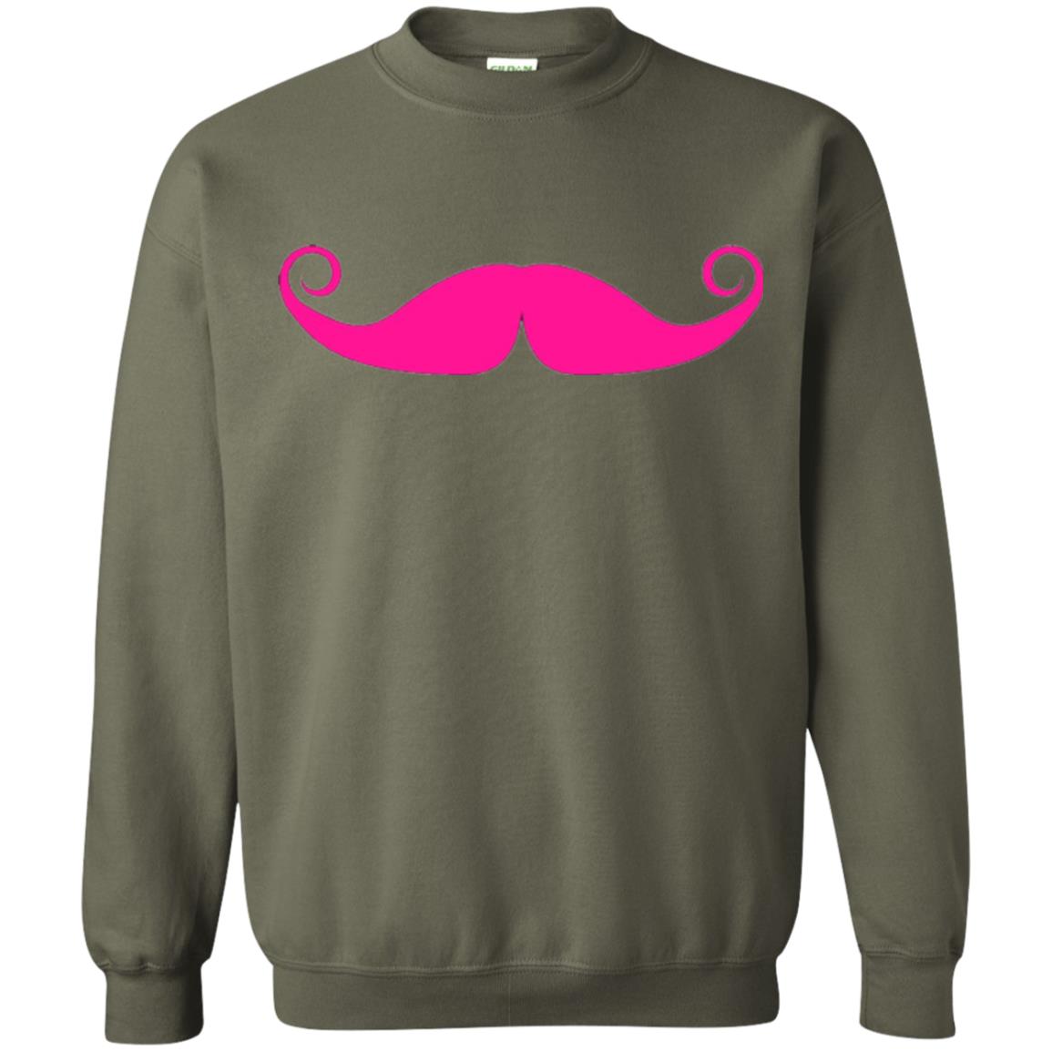 Pink Mustache T-shirt Funny Gift For Men Military Green