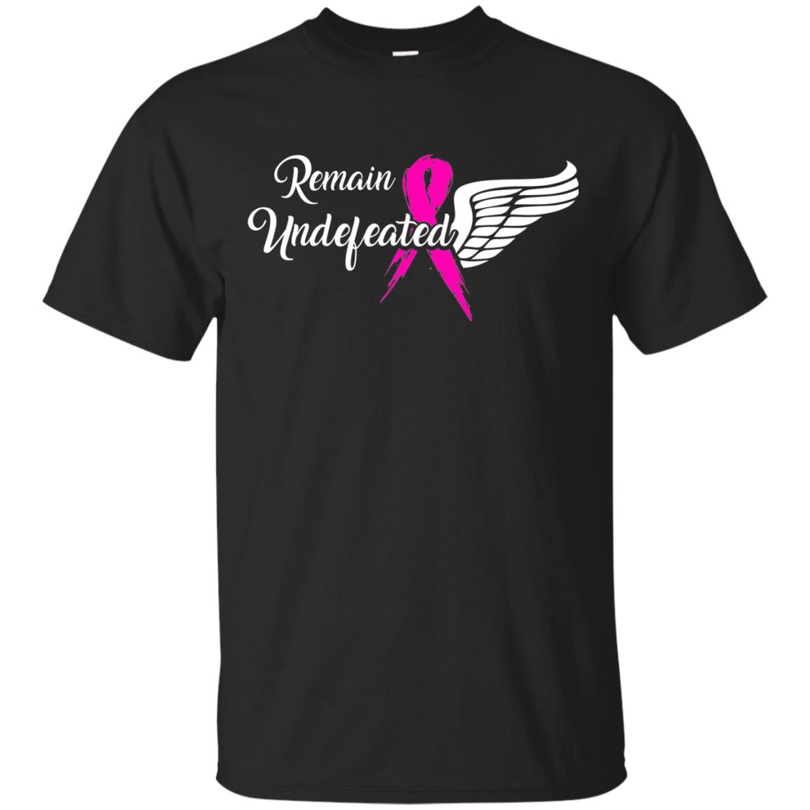 Breast Cancer T-shirt Remain Undefeated Black