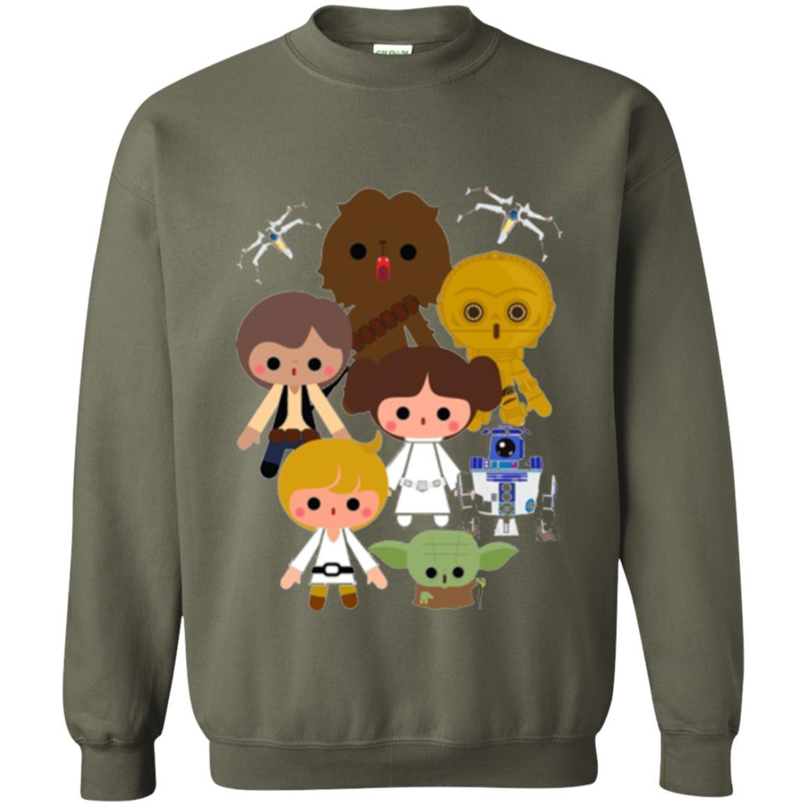 Film T-shirt Cute Kawaii Style Heroes Graphic Military Green