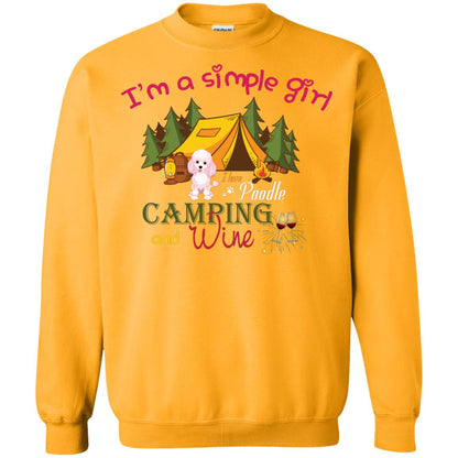 I’m A Simple Girl I Love Poodle Camping And Wine Shirt Gold