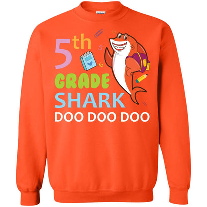5th Grade Shark Doo Doo Doo Back To School T-shirt Orange