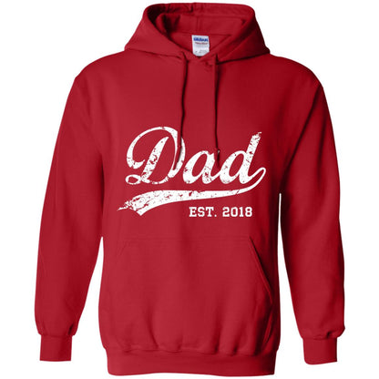 Dad Est. 2018 Vintage New Dad Daddy T-shirt Red