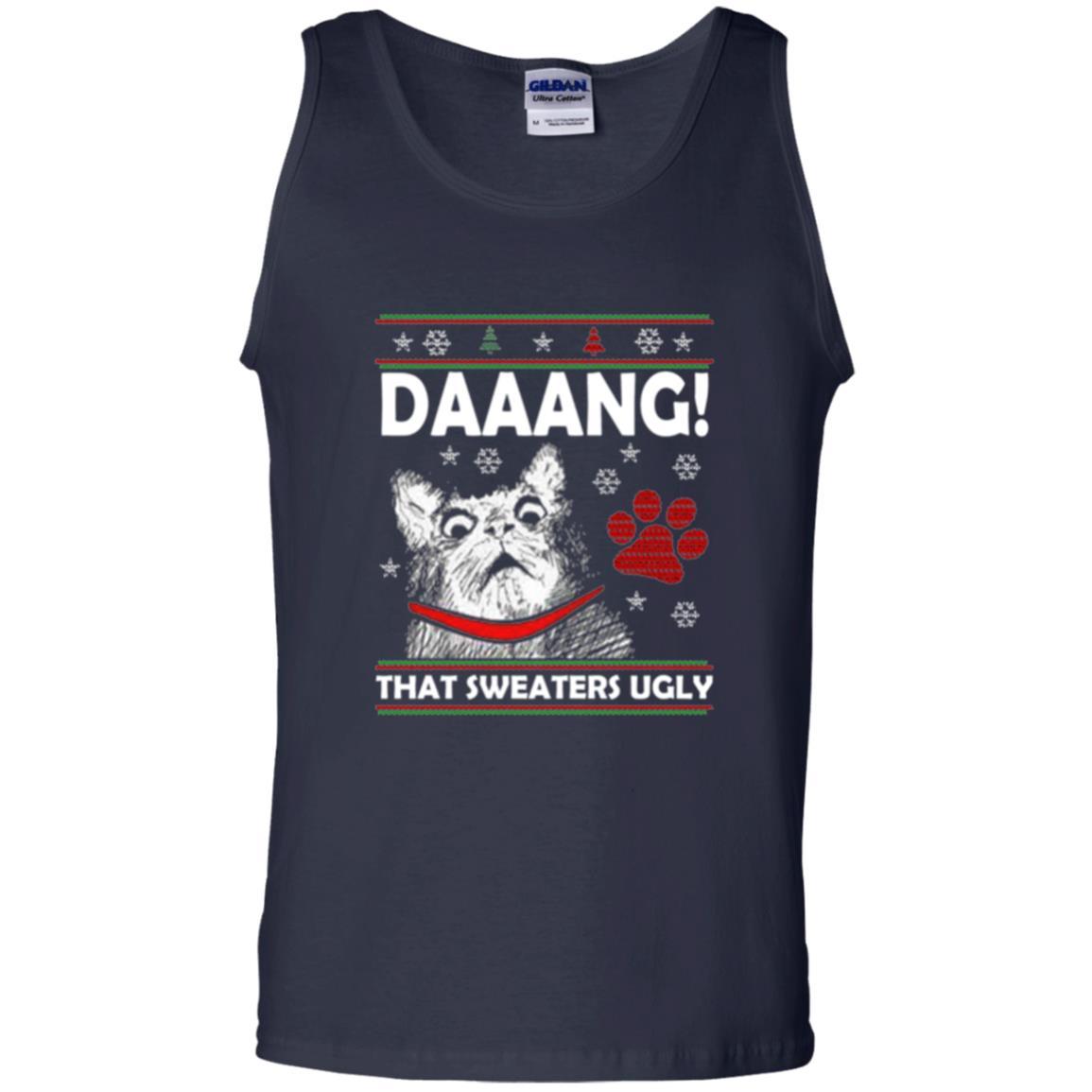 Christmas Cat T-shirt Daaang That Sweaters Ugly Navy