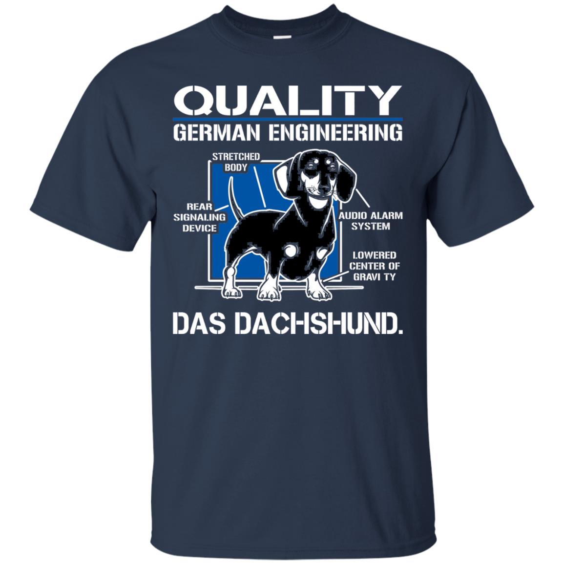 Quality German Engineering Das Dachshund Dog Lover T-shirt Navy