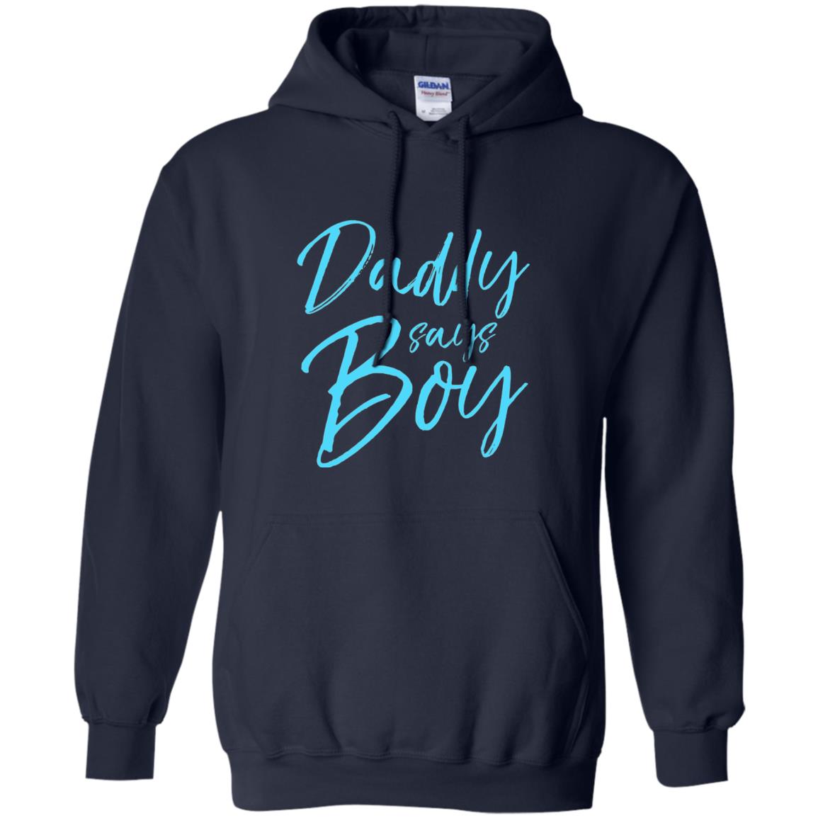 Daddy Says Boy Blue Gender Reveal Announcement Navy