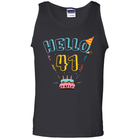 Hello 41 Forty One 41st 1977s Birthday Gift Shirt Black
