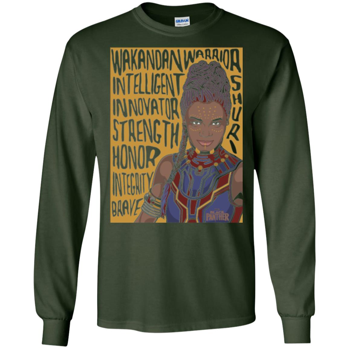 Black Panther Movie Shuri Word Art T-shirt Forest Green