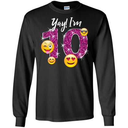 Funny Emoji Birthday 10th Birthday T-shirt Black