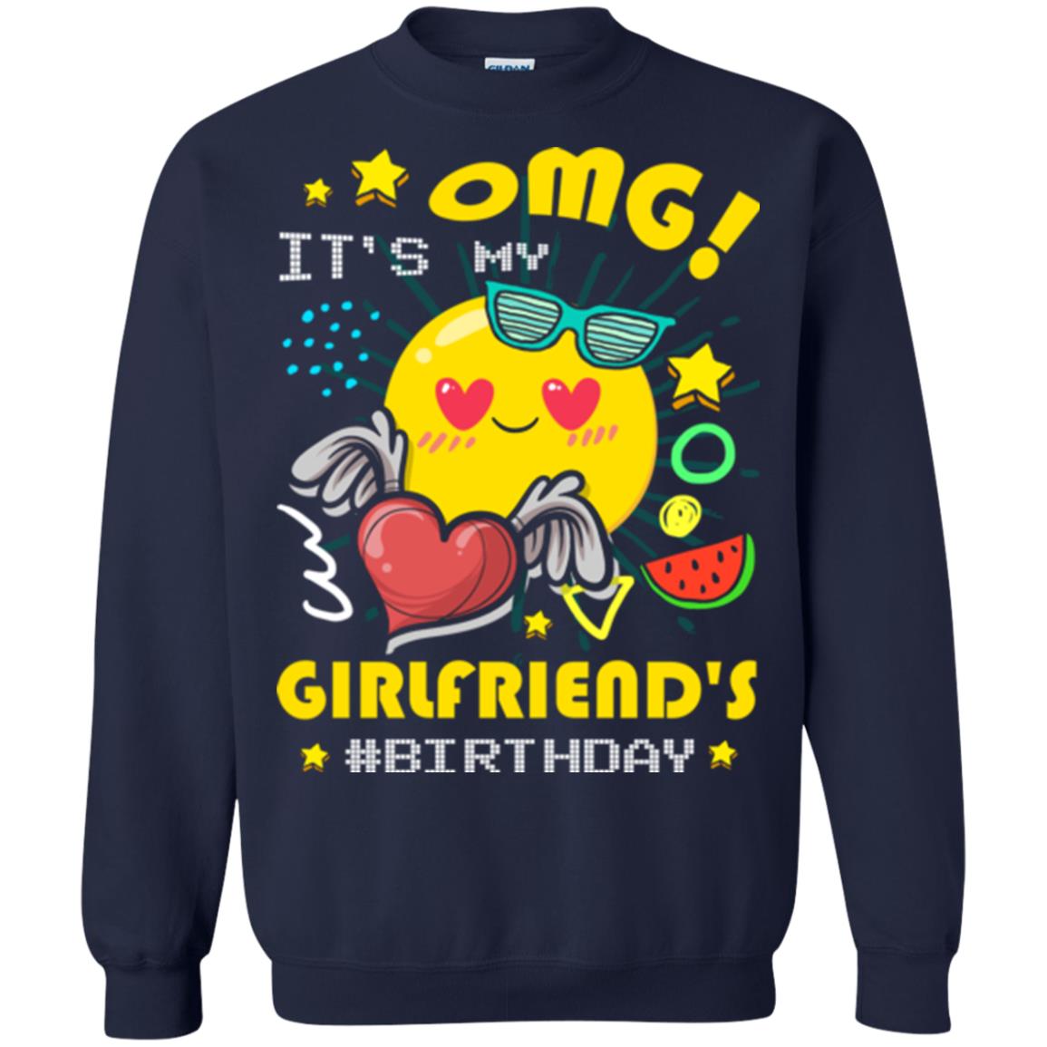 Boyfriend T-shirt Omg It's My Girlfriend's #birthday Navy