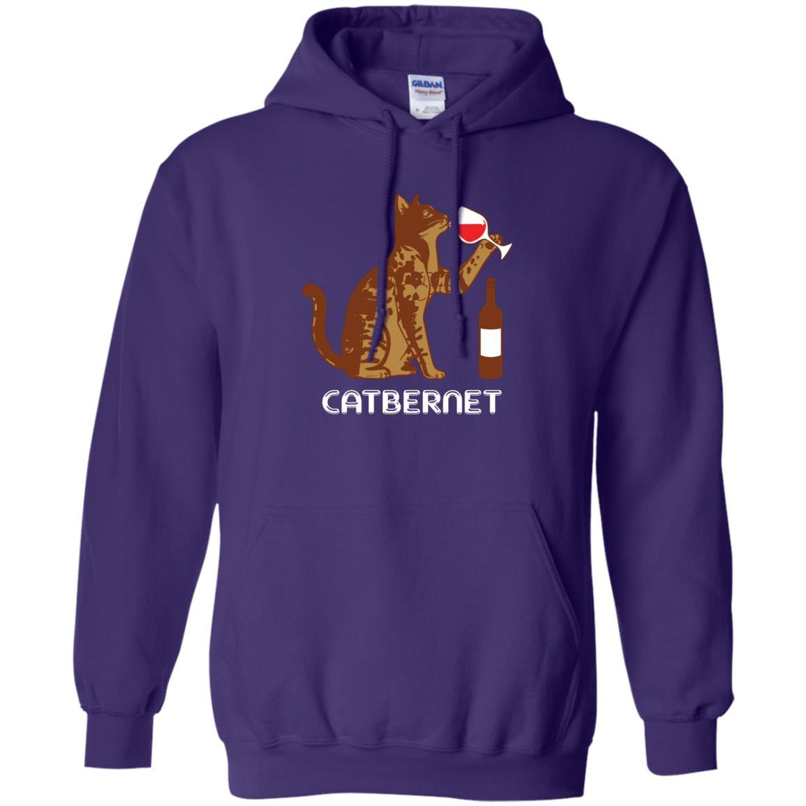 Cat Lovers T-shirt Catbernet Cat Wine Purple