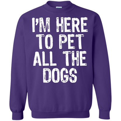 Dogs Lover T-shirt I_m Here To Pet All The Dogs Purple