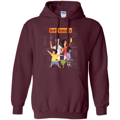 Family Group Hero Pose T-shirt Bob_s Burgers Maroon