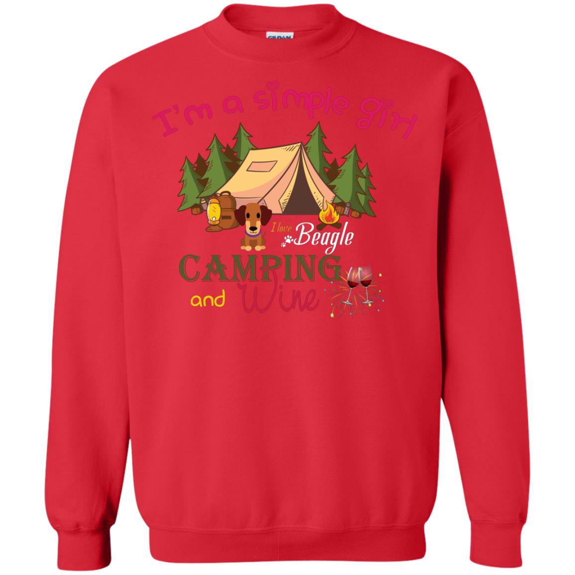 I’m A Simple Girl I Love Beagle Camping And Wine Shirt Red
