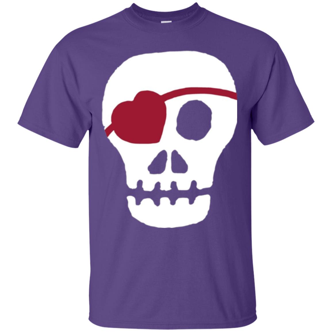 Skull Heart Valentines Day T-shirt Purple