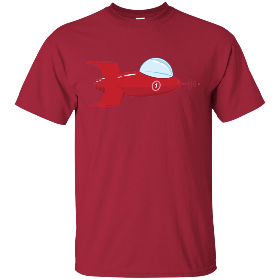 Vintage Spaceship Video Game Gamer T-shirt Cardinal