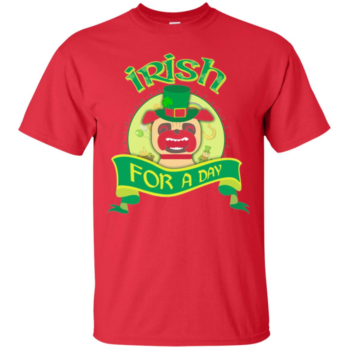 Saint Patrick_s Day T-shirt Amazing I_m Irish Pug Red