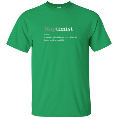 Beer Lover T-shirt Hoptimist Definition Irish Green