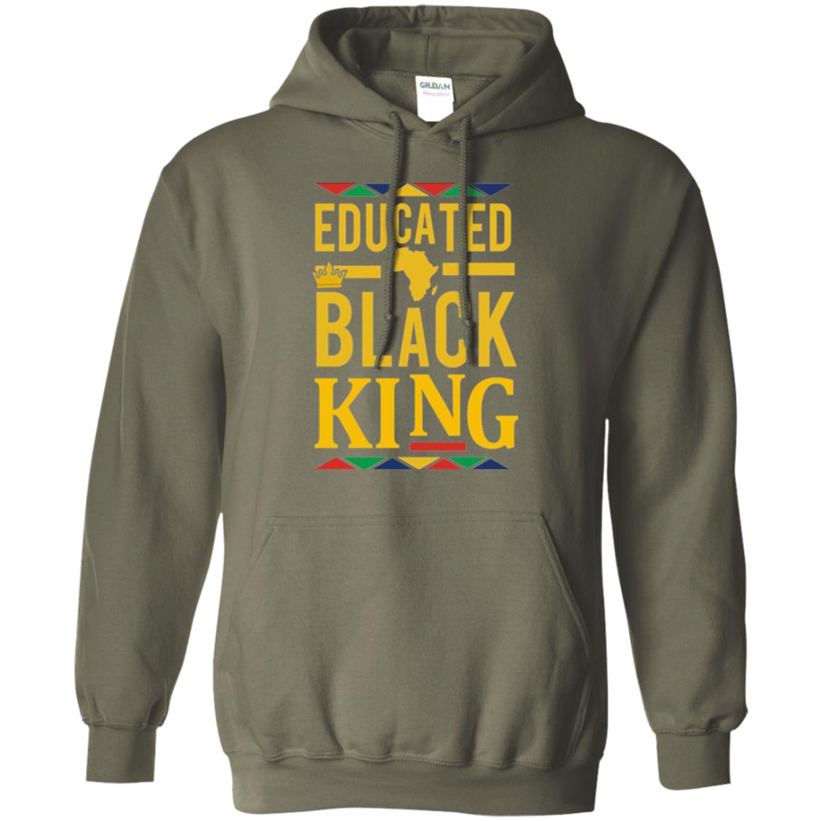 African Dna Pride T-shirt Dashiki Educated Black King Military Green