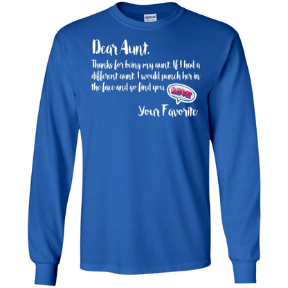 Family T-shirt Dear Aunt Thanks For Being My Aunt Royal